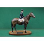 Beswick Connoisseur Horse 'Psalm - Ann Moore Up', model No. 2535, on wooden plinth