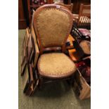 Victorian Mahogany balloon back Chair with upholstered seat and back