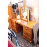 Pine Dressing table and a folding mirror