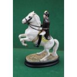 A Rare Beswick figurine military officer on rearing Lipizzaner horse 2467