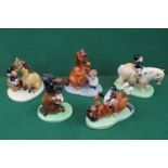 Collection of 5 Royal Doulton Thelwell Figurines to include Choosing Good Feet, Ice Cream Treat,