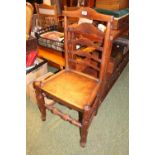 19thC Ladderback chair with turned supports