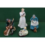 Royal Doulton Figurines The Master HN 2325, Golden Days HN 2274, Kimberley HN 3379 & The Favourite