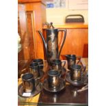 Phoenix by John Cuffley Portmerion Pottery Coffee Set for 5