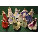 Collection of 10 Royal Doulton figurines Christmas 2004 A/F, Ladies of the British Isles England