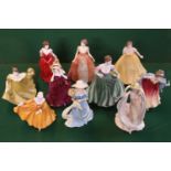 Collection of 10 Royal Doulton figurines Winter HN 4873, Summers Dream HN 4660 Autumn HN 4272, Amy's