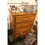 oak 4 Drawer 1920s Office unit with panel sides
