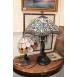 Large Tiffany Style table lamp and a smaller lamp