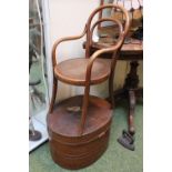 Childs Bentwood Cafe Chair and a Large Oval Tin Hat Box