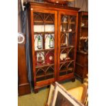 19thC Mahogany Glazed Cabinet on bracket feet