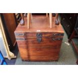 Large Hardwood storage box with metal fittings