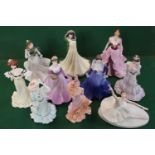 Collection of 10 Coalport figurines The Darcy Bussell Collection Odette The White Swan 1528 of 2000,