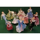 Collection of 10 Royal Doulton figurines Bedtime Story HN 2059, Christmas Morn HN 1992, Secret