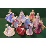 Collection of 10 Royal Doulton figurines Stephanie HN 2811, Daydreams HN 1731, Pretty Ladies First