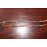 Gents 9ct Gold watch chain 17g total weight