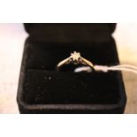 Ladies 9ct Gold 0.15ct Diamond Solitaire set ring 2.1g total weight