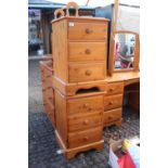 Pair of Pine Bedside 3 drawer chests