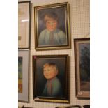 2 Framed Oil on board portraits by Francis Needham