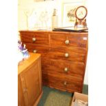 Victorian Mahogany Chest of 2 over 3 drawers with Brass handles