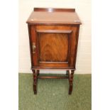 Walnut pot cupboard with drop handle over Barley twist supports