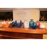 Collection of assorted Art Glass inc. Handkerchief vases, Isle of Wight Glass etc