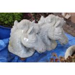 Pair of Concrete Horse Heads