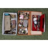 Shoebox of assorted Jewellery and a Cigar case of assorted Jewellery