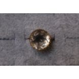 Ladies 9ct Gold Large Circular cut stone ring 5.4g total weight