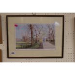 Framed Limited edition print 'The Backs Kings College Cambridge' 246 of 500 signed to bottom right