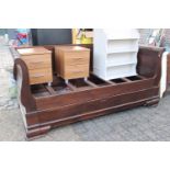 Large panelled Sleigh bed with drawer base