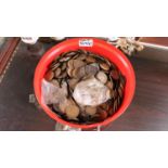 Tub of assorted British Coins mainly Copper