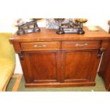 Victorian Walnut Chiffonier base with panelled doors