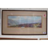 Framed watercolour of a Moorland scene signed to bottom right