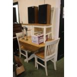 Modern Drop leaf table with 4 mat3ching chairs