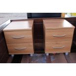 Pair of 2 drawer bedside chests
