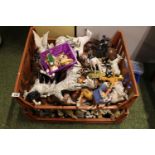 2 Trays of assorted Equine horse figures mostly unmarked