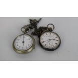 W E Watts Greenwich Lever pocket watch and another pocket watch