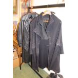 H Loter & Co Size 8A 1957 Military Issue Civil Defence Corps Coat and a Leather type Long Coat