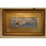 19thC Gilt framed Seascape scene signed to bottom right