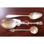 Collection of Spoons to include a Paul Orr Madras Indian Silver serving Spoon, Selangor Preserve