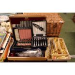 Collection of assorted Cutlery inc. Flexifit Walnut cased Canteen