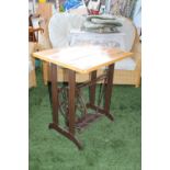 Cast Iron Singer Sewing machine base with Planked wine box top