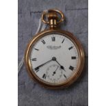 Edwardian 9ct Gold cased James Walker 'To the Admiralty' pocket watch with roman numeral dial 92g