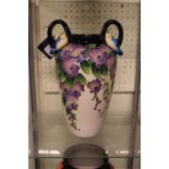 Blue Sky Wisteria two handled vase