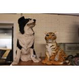 Large Country Artist Border Collie and Tiger Cub
