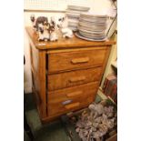 Oak 4 Drawer 1920s Office unit with panel sides