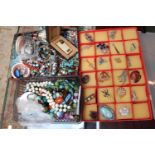 Collection of assorted Costume Broches, Necklaces and other items