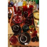 Large Collection of Whitefriars and other Art glassware inc. Control bubble dishes, vase etc