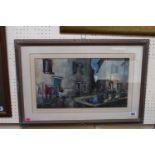 Framed Watercolour of a courtyard scene by Ethel Harker