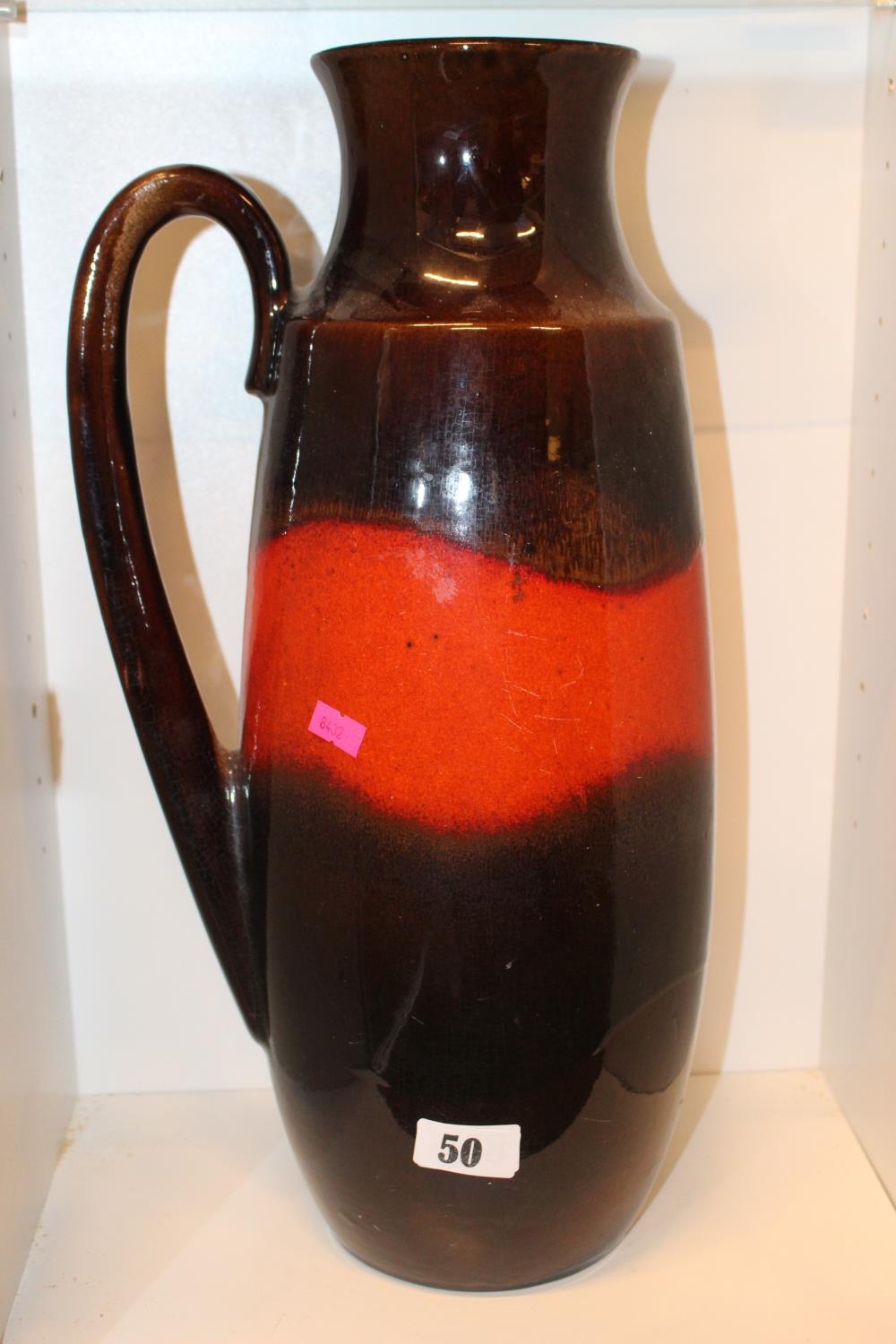 Large West German Vase with Handle 48cm in Height